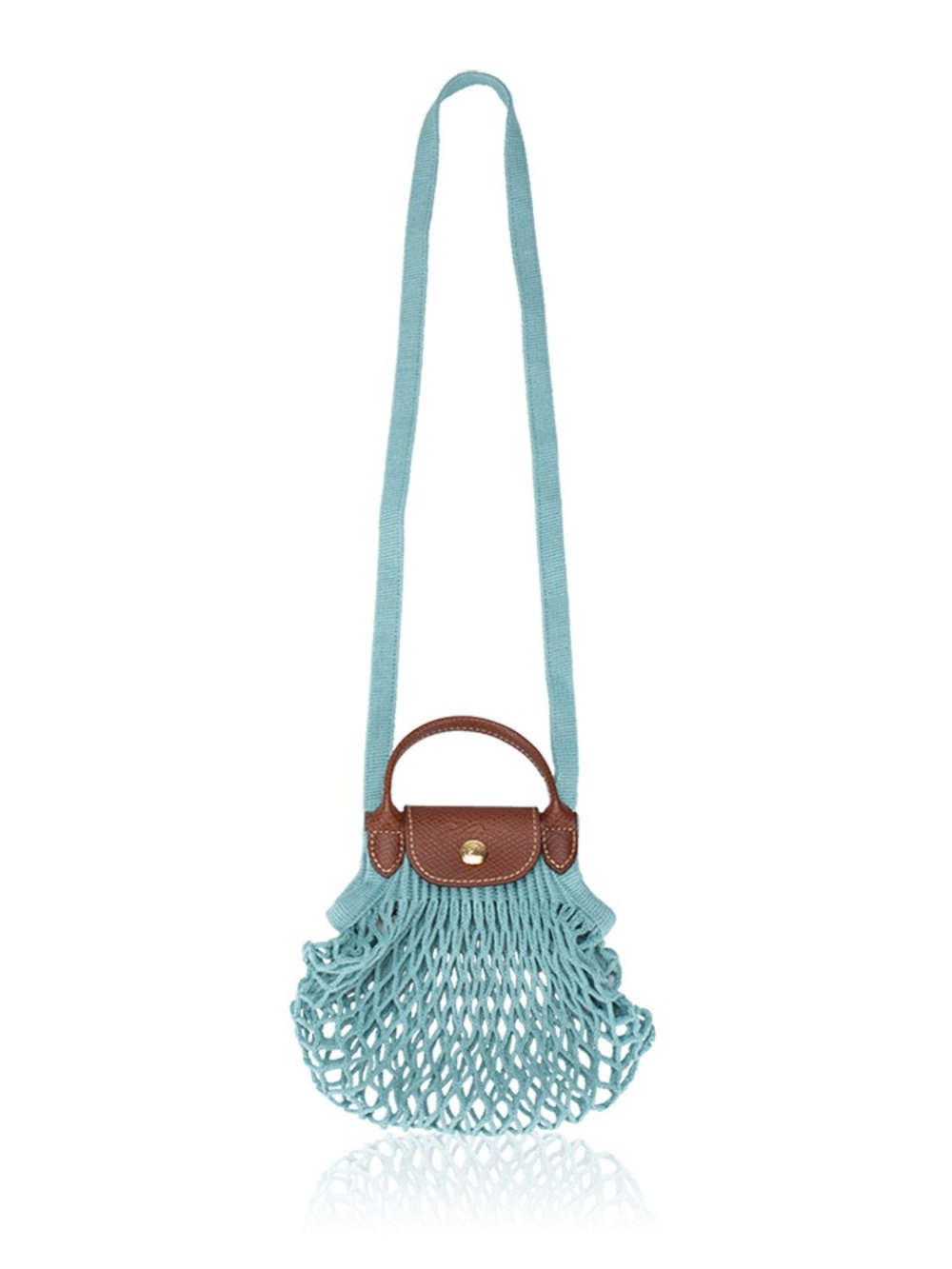 Longchamp Le Pliage Filet XS Mesh Crossbody Bag Lagoon NWOT - Picture 2 of 8
